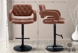 thumbnail of CHEFGASTRO Barhocker CAPE TOWN Schwarz HxBxT 103x62x55cm Kunstleder Cognac Barstuhl