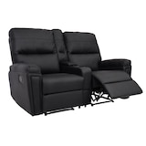 thumbnail of 2er Kinosessel HWC-K17, Relaxsessel Fernsehsessel Sofa, Nosagfederung Getränkehalter Fach ~ Kunstleder schwarz