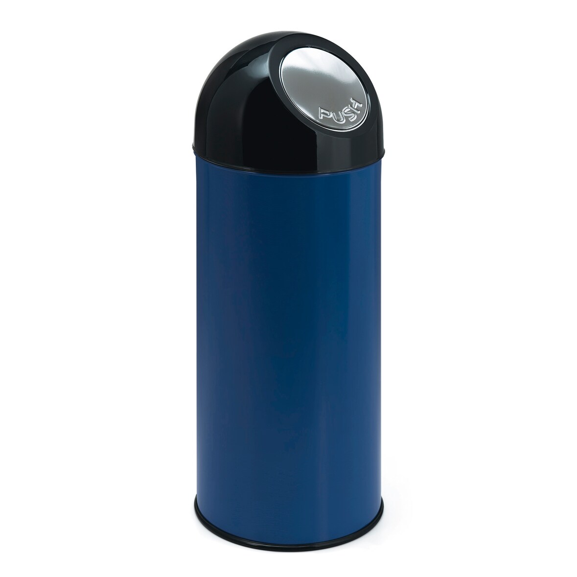 V-part Afvalbak met pushdeksel 55 ltr - blauw, zwart