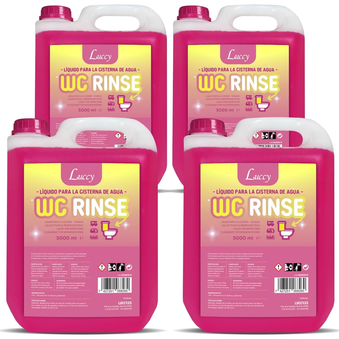 Luccy Aditivo para Lavagem de Sanitas - 20 Litros - Limpeza e Desinfeção de Sanitas
