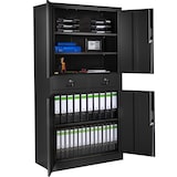 thumbnail of tectake Armoire métallique de classement avec 2 tiroirs 40 x 90 x 180 cm - noir - 402939