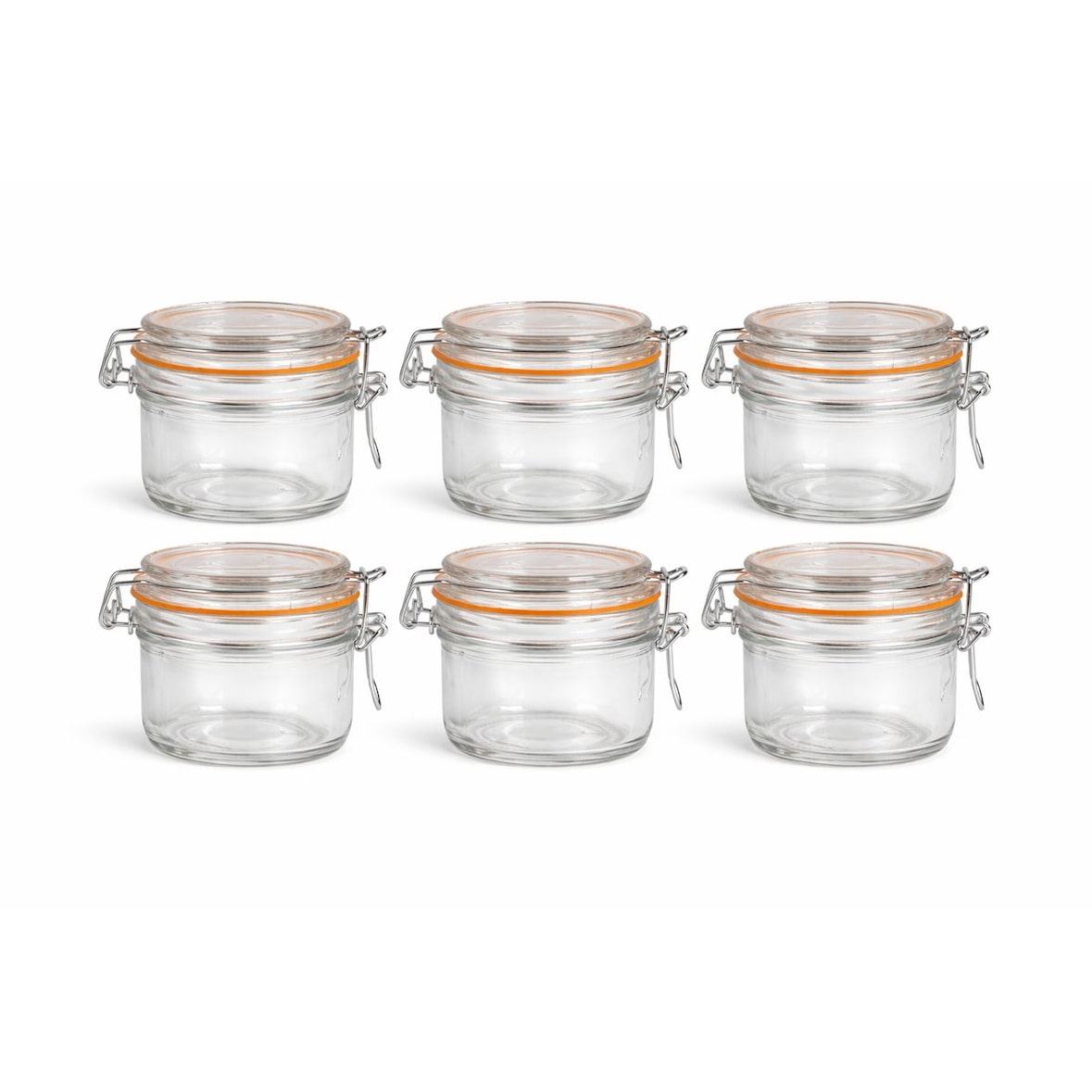 Set van 6 Glazen Weckpotjes 200 ml