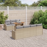 thumbnail of vidaXL 8-teiliges Garten Sofa Set mit Kissen Beige Poly Rattan