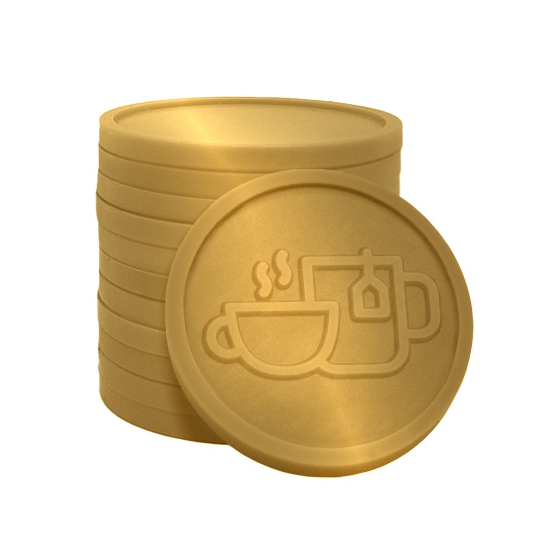 CombiCraft Wertmarken Chip Gold mit Kaffee- und Teetasse Prägung - 250 Stück
