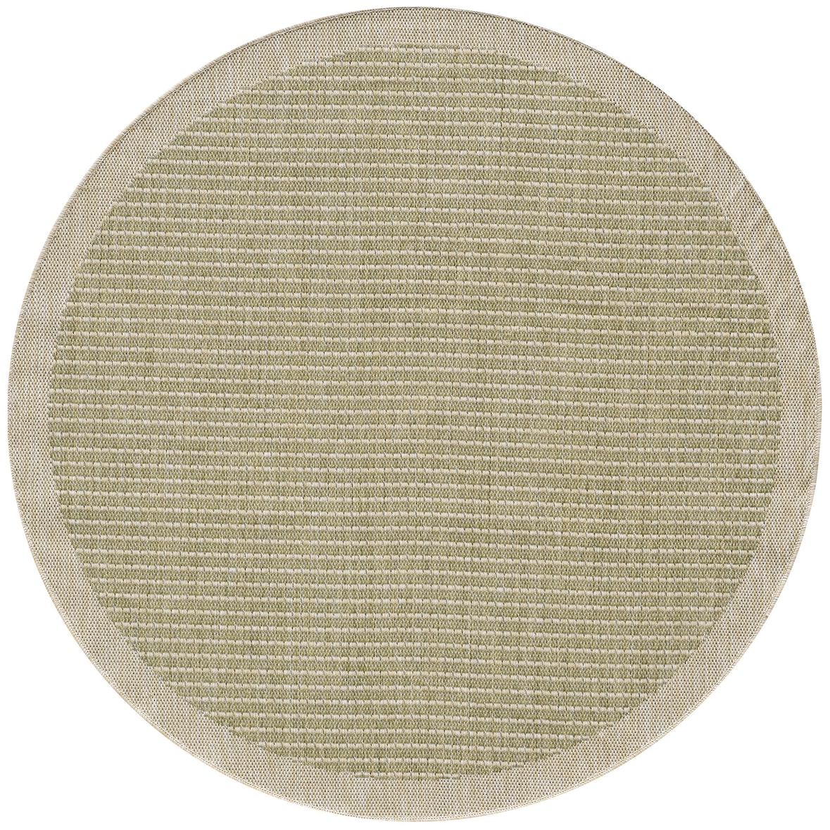 Teppich Balkon Unifarben Pflegeleicht Waschbar Strapazierfähig Terrasse Küche Rund Grün 160x160 cm OEKO-TEX – ORIANA von Kadima Design