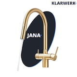 thumbnail of Jana | Grifo extensible de 3 vías premium oro mate | Grifo de osmosis acero inoxidable cocina |monomando 360 grados | filtro 3 conexiones arco alto