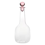 thumbnail of Saffraan Bilia-fles in roze borosilicaatglas, verfijnd en elegant ontwerp voor op tafel, volledig handgemaakt, uniek exemplaar.