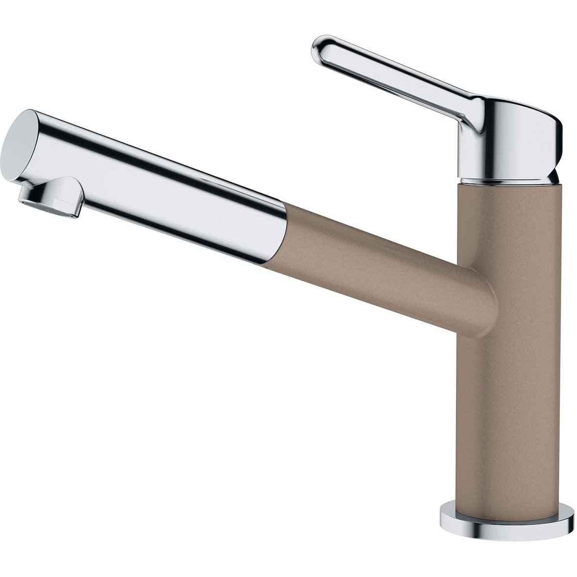 Franke Messing Hochdruck Armatur Wasserhahn Orbit Zugauslauf Chrom Cashmere