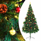 thumbnail of vidaXL Kunstkerstboom met verlichting en kerstballen 210 cm groen