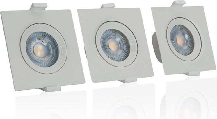 Satz von 3 verstellbaren quadratischen LED-Ringen 90x90mm 6