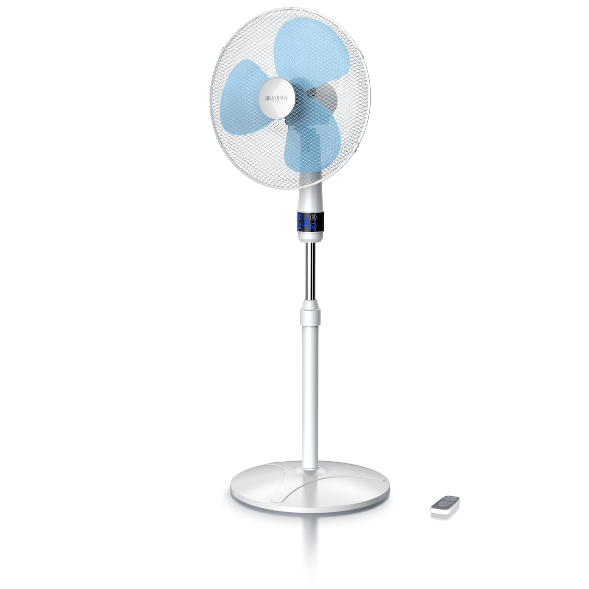 Brandson Standventilator, Standlüfter leise, Ventilator, höhenverstellbarer Standfuß, Neigungswinkel 30° verstellbar, inkl. Fernbedienung