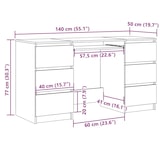 thumbnail of Bureau Blanc 140x50x77 cm Bois d'ingénierie Modèle Sirius Évasion