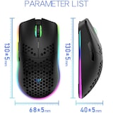 thumbnail of Souris Gaming Sans Fil RGB Légère Avec Batterie Longue Durée Noir YONIS