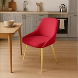 thumbnail of Chaise de salle à manger Elmira velours Rouge/métal or