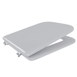 thumbnail of Sedile WC In Legno MDF Copriwater Tavoletta Universale Portata Massima 150 Kg Facile Da Pulire Design Brighton Cerniere In Ottone 44 × 36 Cm Bianco