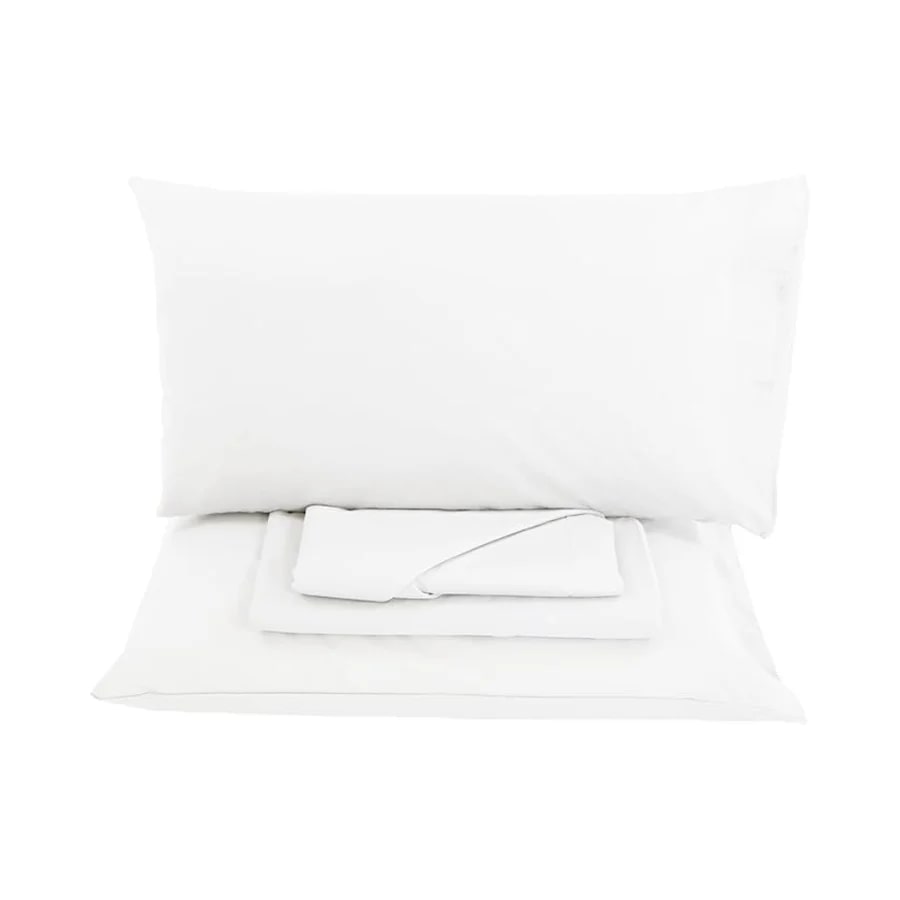 Completo Lenzuola Alberghiere Matrimoniale 100% cotone Bianco