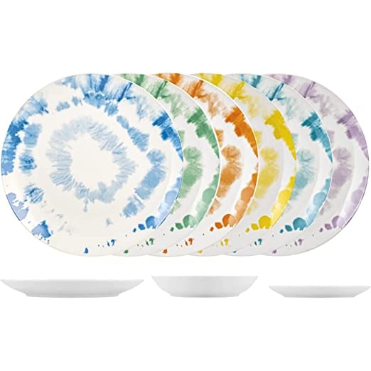 Home Servizio Tavola 18 Pezzi Tie & Bright in Porcellana Decorata