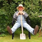 thumbnail of Relaxdays Gartenstuhl, Gartensessel mit Armlehnen, extra breit, modernes Design, Stahl, HBT: 82 x 60 x 48,5 cm, schwarz