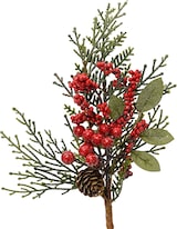 thumbnail of 1 Künstlicher Zweig 26cm mit Zapfen und roten Beeren Kunstzweige Deko Zweige Weihnachten Weihnachtszweige Tannenzweige grün rot