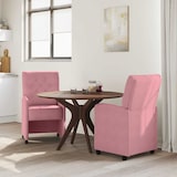thumbnail of vidaXL Esszimmerstühle mit Rollen 2 pcs Rosa 58 x 67 x 97 cm Samt