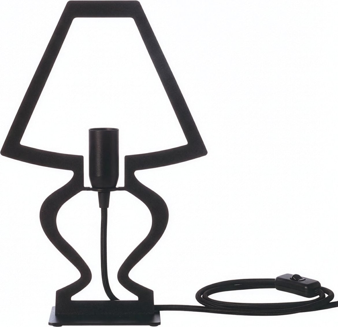 Silhouette Tischleuchte Ø22x33 cm Perforiertes Eisen Schwarz Modernes dekoratives Design Made in Italy E14-Anschluss Elegantes Einrichtungsaccessoire