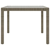 thumbnail of Mesa jardín vidrio templado ratán sintético gris 190x90x75 cm
