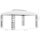thumbnail of vidaXL Pavillon mit Doppeldach & LED-Lichterkette 3x4 m Weiß