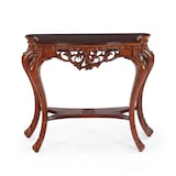 thumbnail of Consola Tribesigns de 95,5 cm, elegante mesa de dos niveles, color nogal