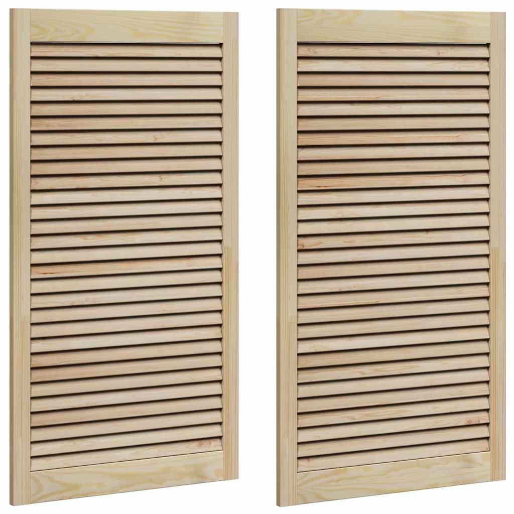vidaXL Kastdeur 2 pcs Naturel 140.5x2x59.5 cm Massief grenenhout