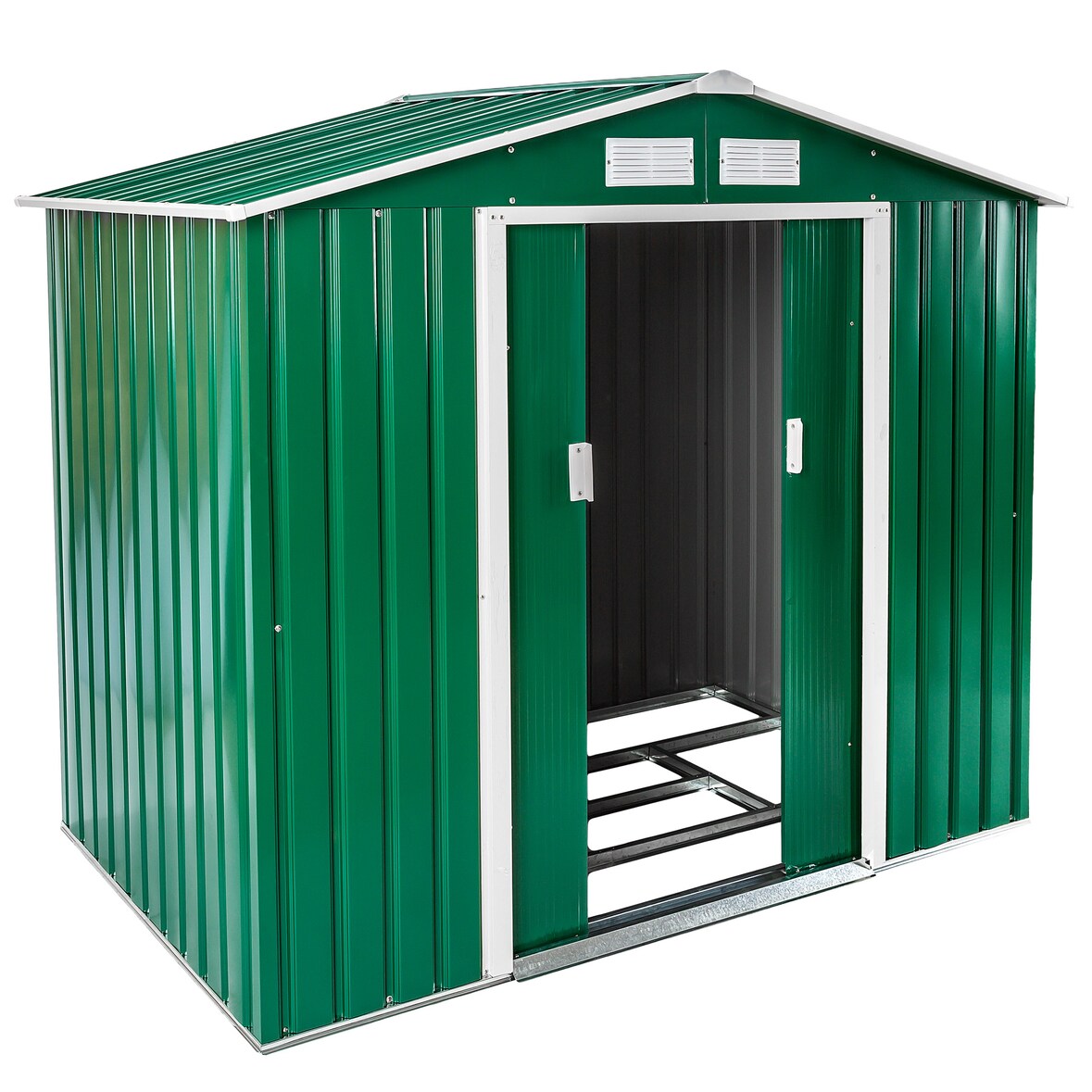 tectake Tuinhuis met zadeldak - groen/wit - 404519