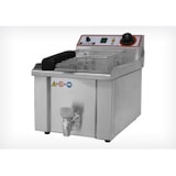 thumbnail of Freidora eléctrica 1 cubas de 13 lt de capacidad. Patas regulables. Cuba fija embutida. Termostato de seguridad. Regulador de temperatura.