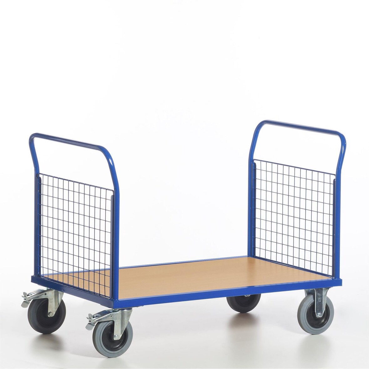 Rollcart Gitter-Doppelstirnrandwagen 02-6055, Ladefläche 850x500 mm, Tragkraft: 500 kg, blau