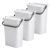 thumbnail of Tontarelli – Set mit 3 weißen Mülleimern mit Griff, 10 l, Fashion Collection