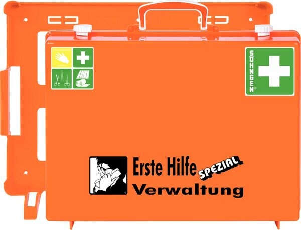 SÖHNGEN Erste-Hilfe-Koffer SPEZIAL Verwaltung, 400 x 300 x 150 mm, inkl. Wandhalterung