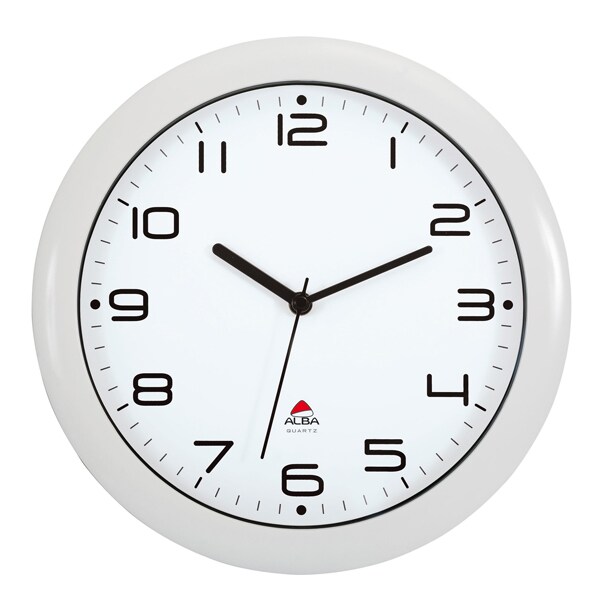 Horloge murale à quartz, cadre en ABS blanc Ø 30 cm