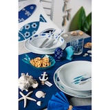 thumbnail of Excelsa service 18 assiettes Ocean porcelain blanc et bleu