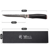 thumbnail of Wakoli EBO Damast Tranchiermesser I 16 cm Klinge I schwarzer Eichenholzgriff