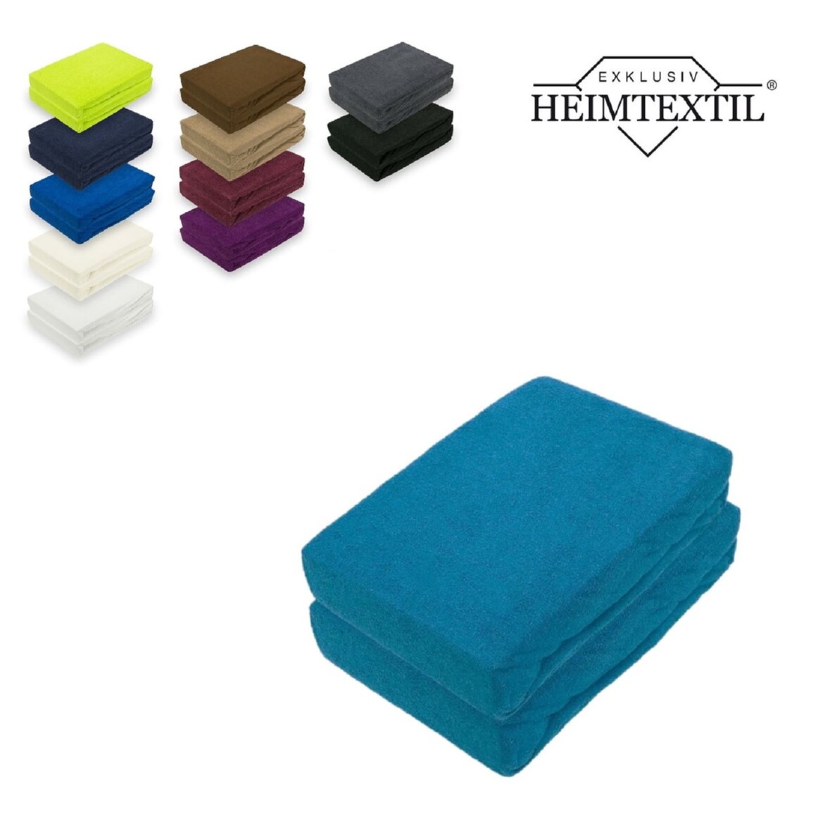 Doppelpack Marke Frottee Spannbettlaken Petrol 120 x 200 cm