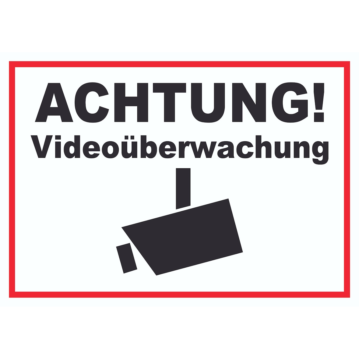 Achtung Videoüberwachung Schild A4