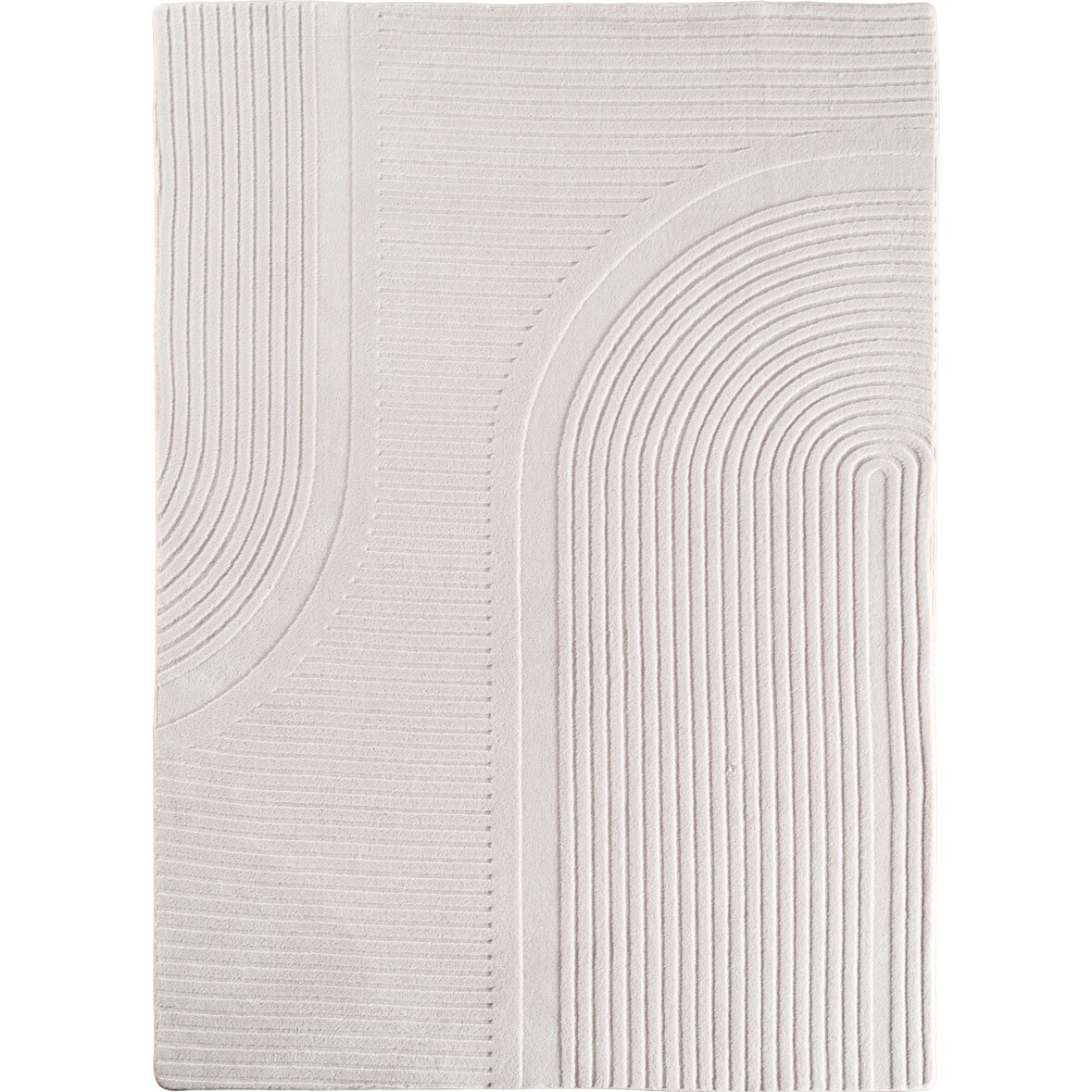 Teppich Wohnzimmer Boho Pflegeleicht Waschbar Schlafzimmer OEKO-TEX Creme 120x170 cm Fußbodenheizung geeignet – LAVAREDO von Kadima Design