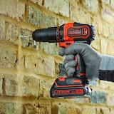 thumbnail of Kit professionale trapano avvitatore a percussione con 2 batterie set 104 punte e cassetta porta attrezzi B+D BDCHD 18 S 2KA