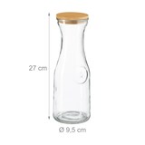 thumbnail of Relaxdays Wasserkaraffe, 2er Set, 1 Liter, Glaskaraffe mit Bambusdeckel, zum Beschriften, Wasserkanne, transparent/natur