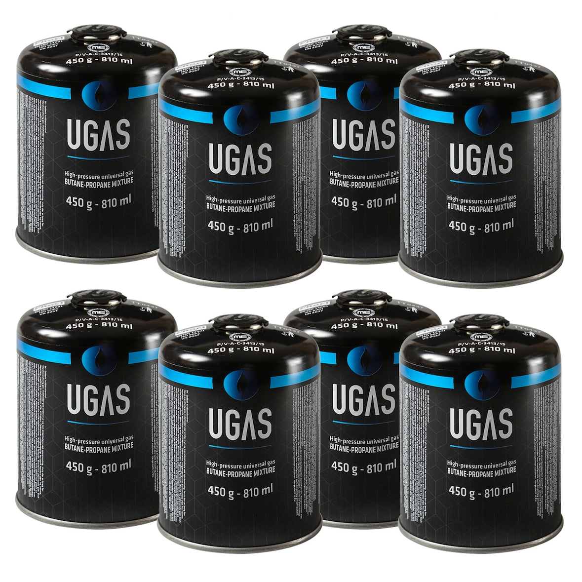 8 x Gaskartusche Butan/Propan - 450g - Universal Gas