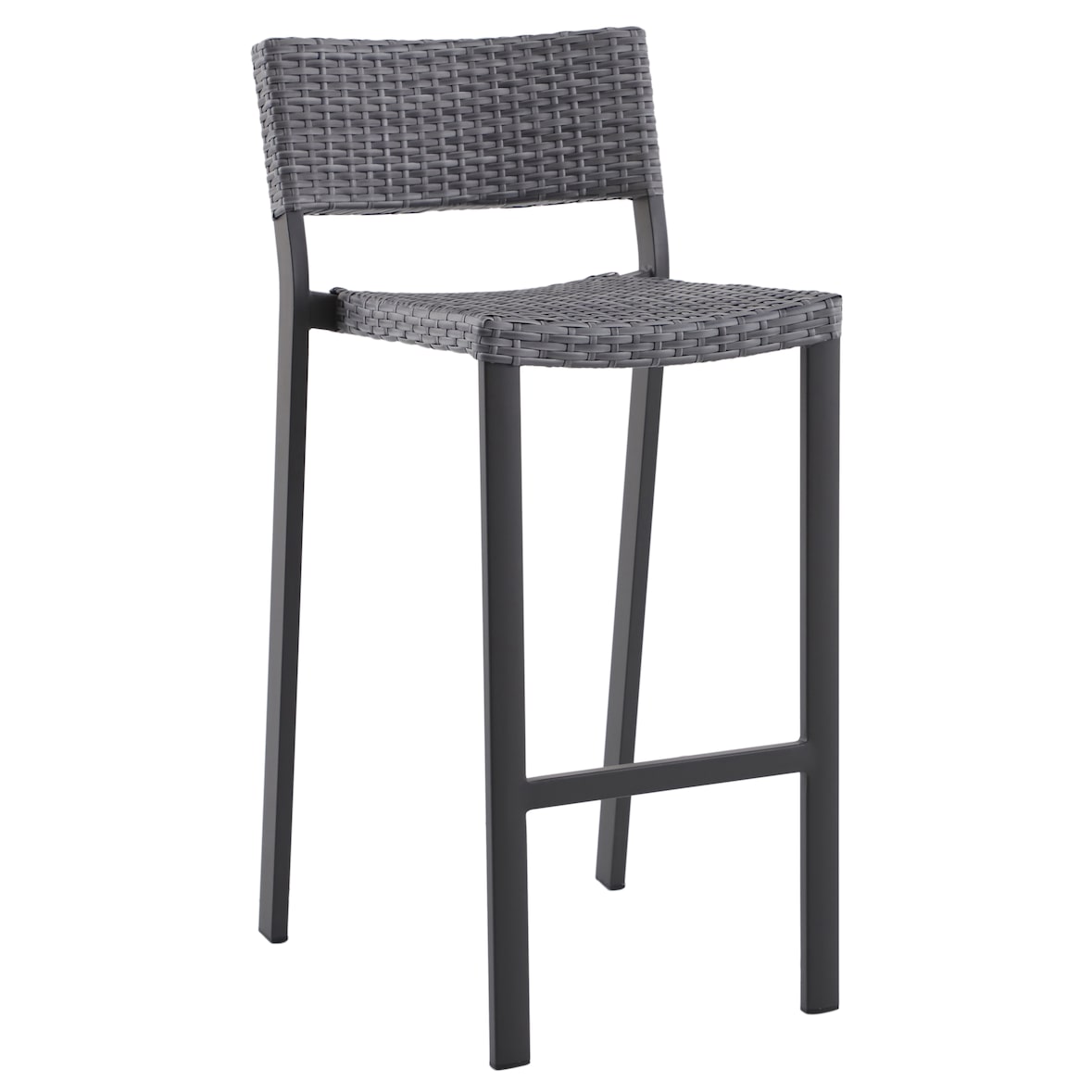 METRO PROFESSIONAL Cadeira alta de bar Balsario, alumínio / vime sintético, cinzento