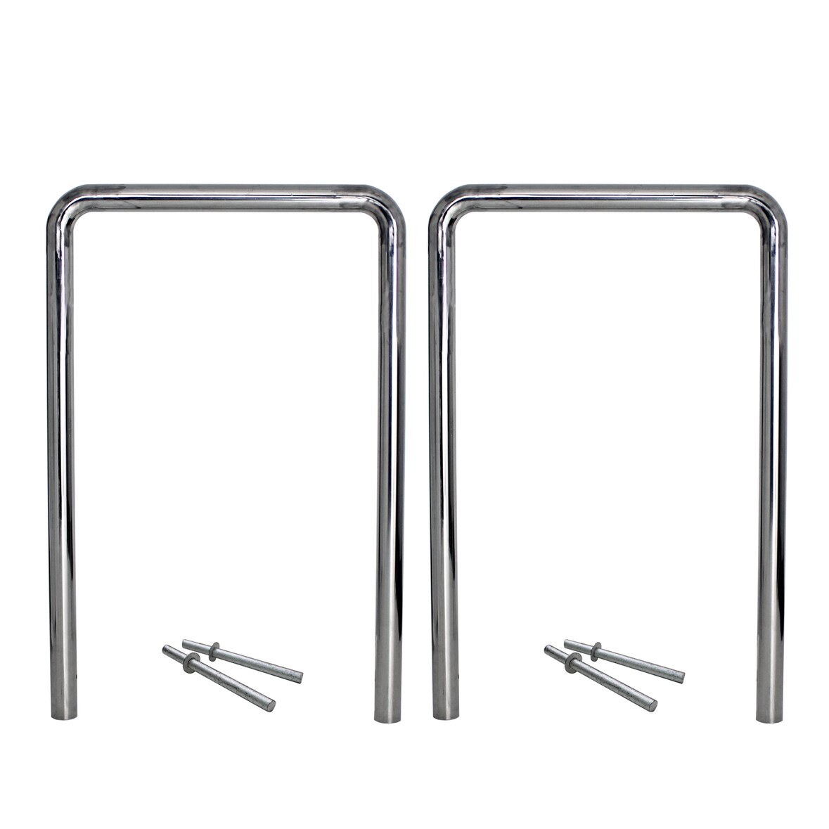 2 x Fahrradanlehnbügel 118 x 78 cm Edelstahl Ø 60 mm grau Typ U Einbetonieren Fahrradständer Parker Typ U