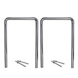 thumbnail of 2 x Fahrradanlehnbügel 118 x 78 cm Edelstahl Ø 60 mm grau Typ U Einbetonieren Fahrradständer Parker Typ U