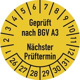 thumbnail of Dreifke® Prüfplakette Geprüft nach...2026-2031, Dokumentenfolie, Ø 30 mm, 10 Stück/Bogen