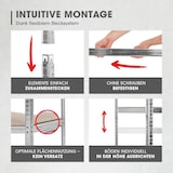 thumbnail of EASYmaxx Schwerlast-Eckregal mit 5 belastbaren Holzböden 40x90x180cm silber/holzfarben