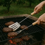 thumbnail of WellHome - Grillbesteck-Set aus verchromtem Stahl mit Holzgriff