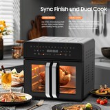 thumbnail of Heißluftfritteuse 23 L XXL | Airfryer mit Doppeltür & Sichtfenster, 15 programme, LED-Touch, Dual-Zone mit herausnehmbarer Trennwand, 2200 W